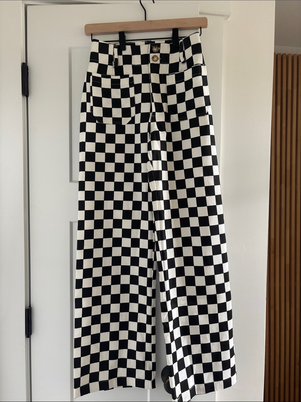 Altar'd State Black and White Checkerboard Pants